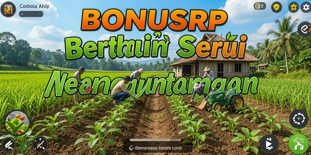 Gameplay BONUSRP yang mengasyikkan saat bertani dan memanen.