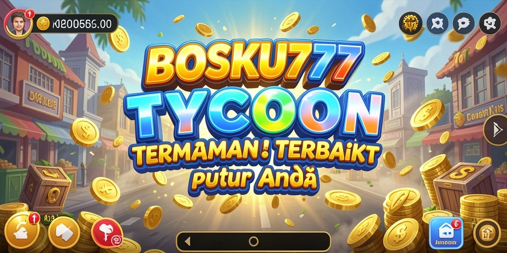 Screenshot menunjukkan gameplay menarik BOSKU777 dengan elemen Tycoon.