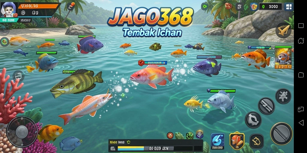 Tangkapan layar JAGO368 menampilkan aksi menangkap ikan yang mendebarkan.
