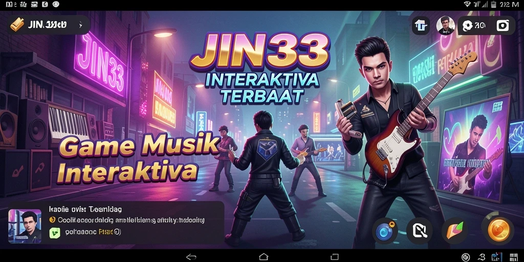 Tampilan gameplay JIN33 dengan berbagai pilihan lagu dan tantangan.