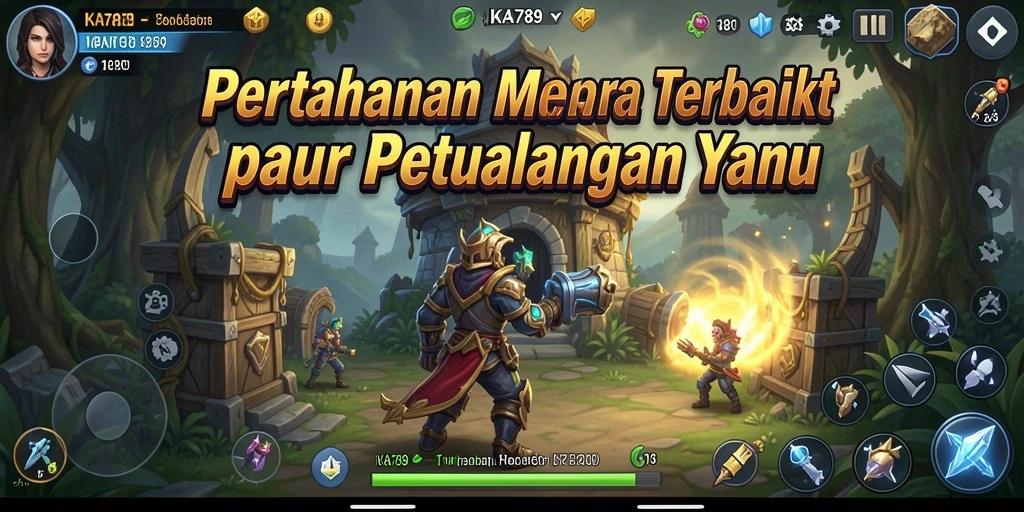 Screenshot KA789 menampilkan aksi menara pertempuran yang seru.
