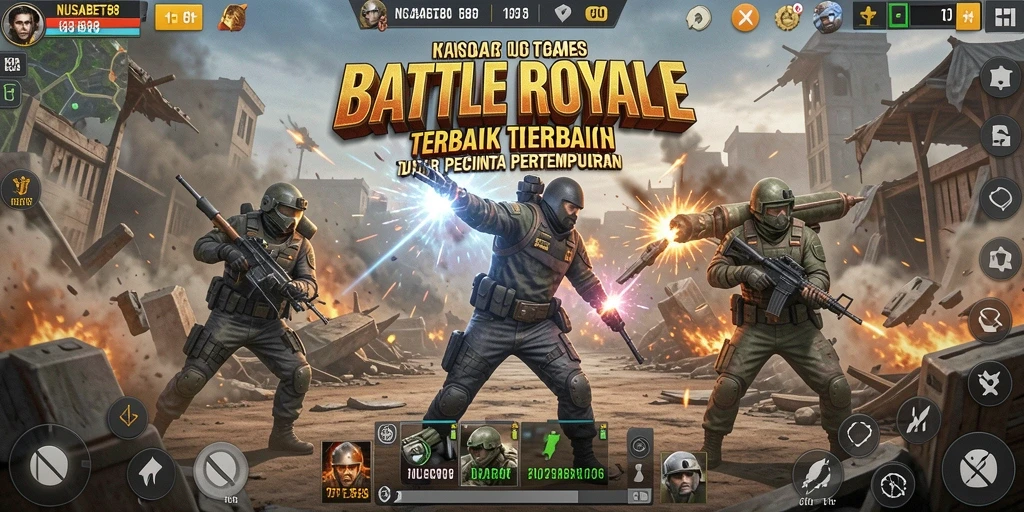 Gameplay seru NUSABET88 dalam pertempuran Battle Royale.