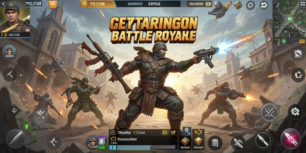 Tampilan mendebarkan dari gameplay Battle Royale POLO188 yang menggugah adrenalin.