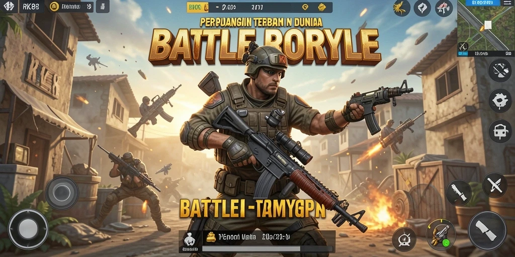 Screenshot gameplay RK88 yang menampilkan aksi Battle Royale seru.