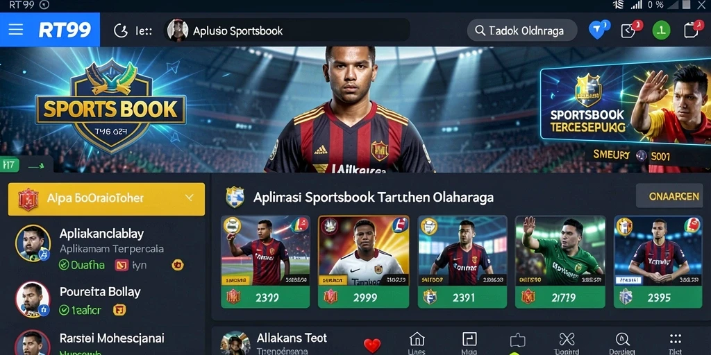 Tampilan gameplay yang menarik dan interaktif dalam aplikasi Sportsbook.