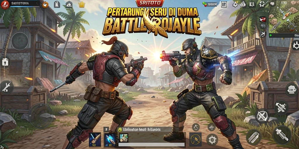 Tampilan gameplay SRITOTO yang epik dalam pertarungan Battle Royale.
