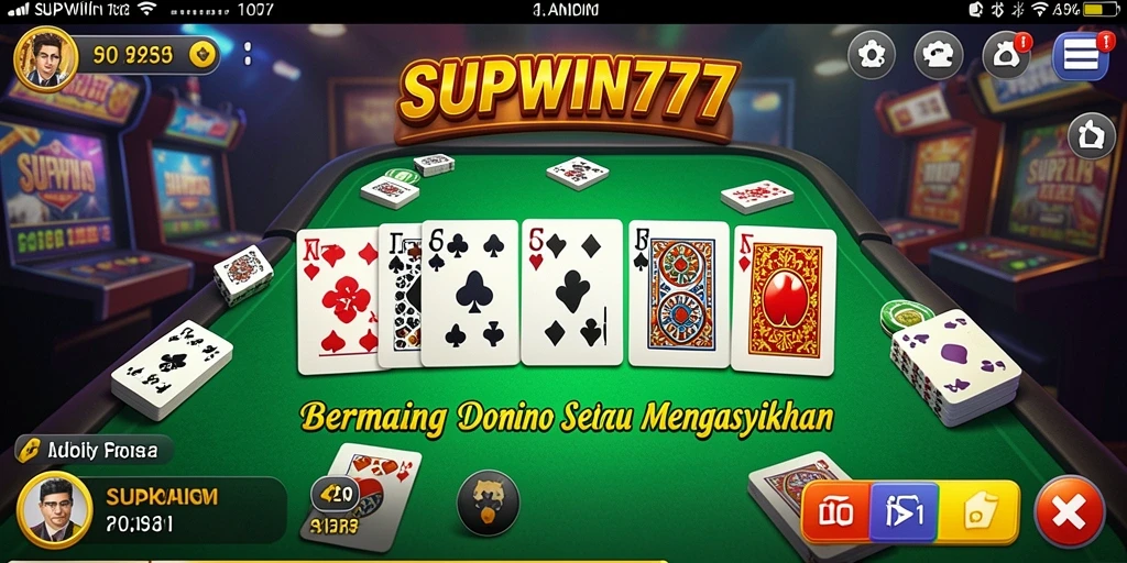 Tampilan gameplay Domino yang seru dan interaktif di SUPWIN777.